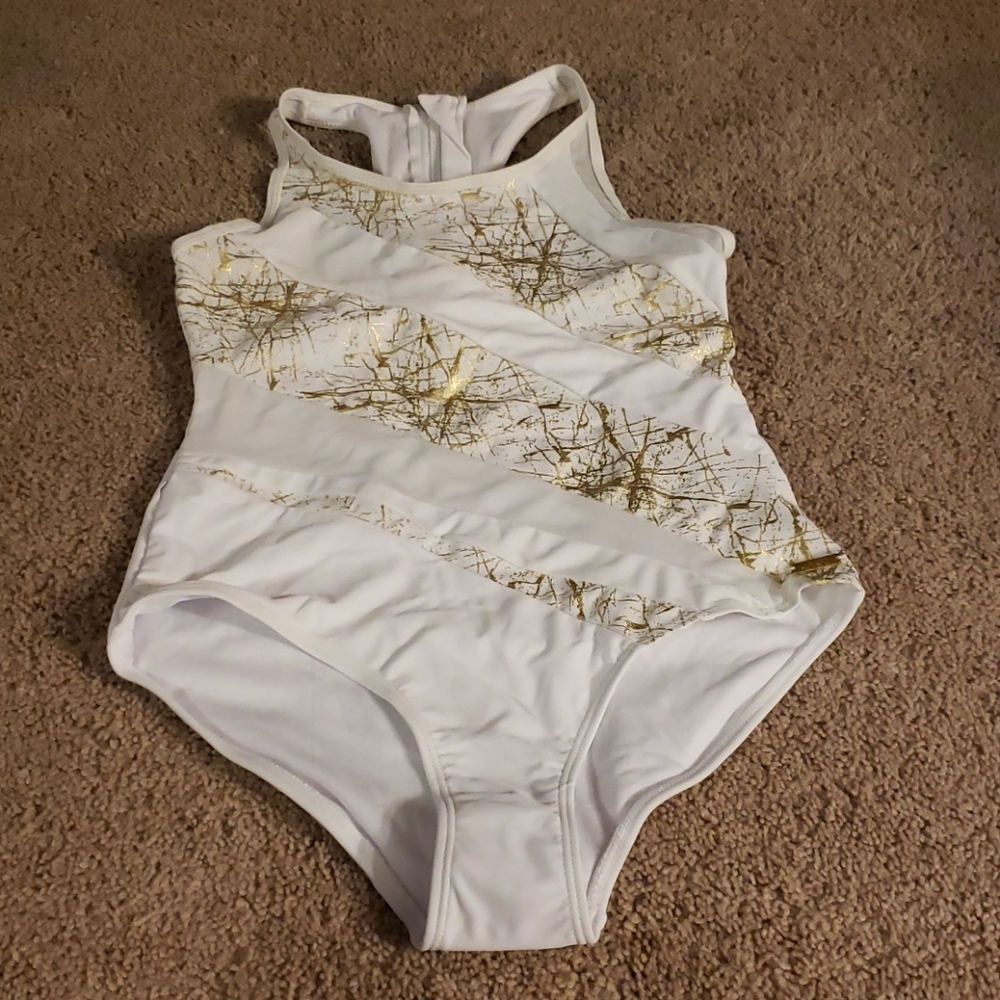 Nicole Miller NWT White Gold One Piece Swimsuit Size 6 Luxury Resort - Picture 2 of 7